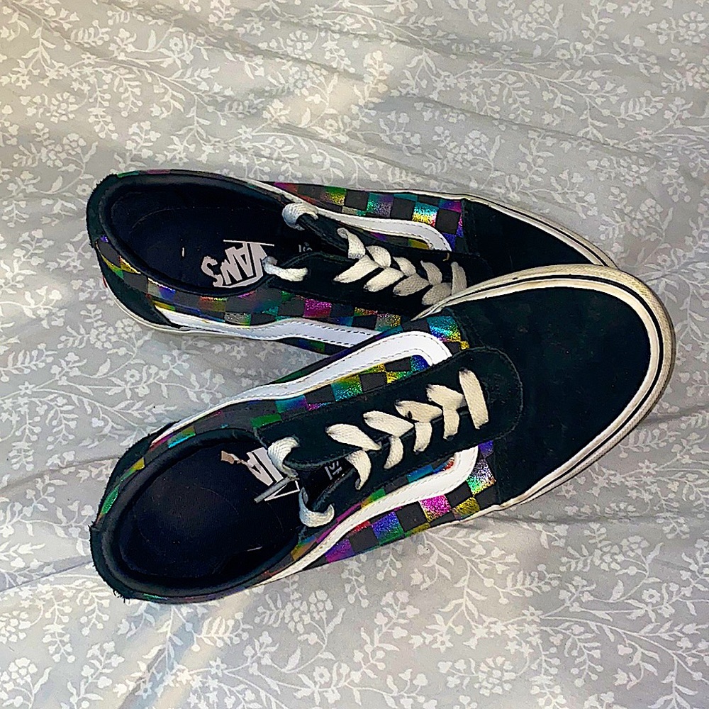 New multi rainbow vans low-rise